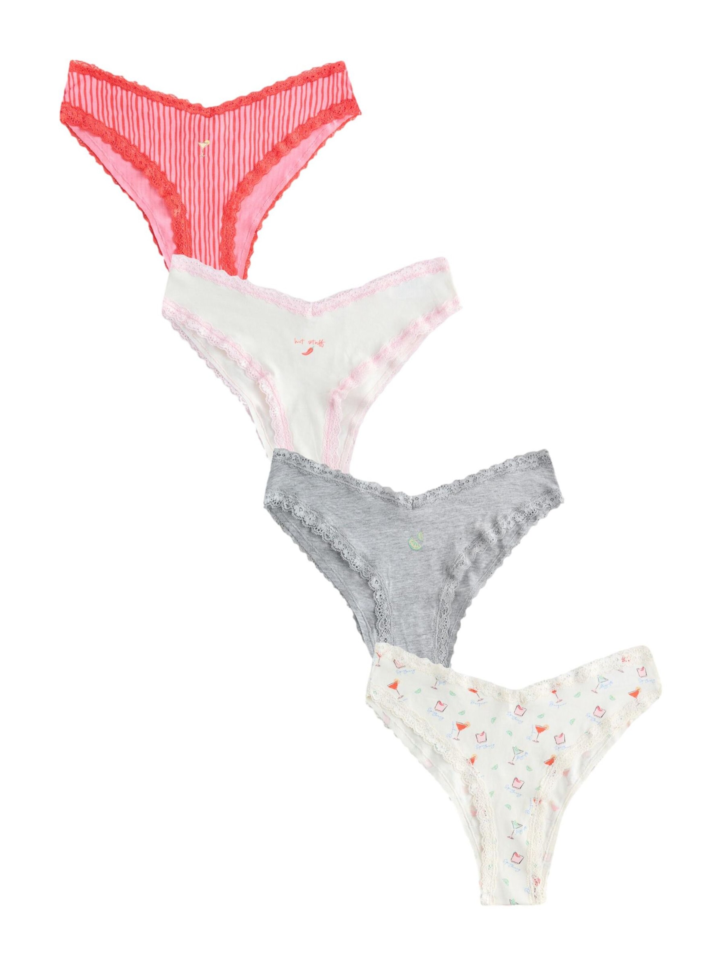 Next Slip in XXS in de kleur Grijs gemêleerd / Lichtroze / Rood / Wit, Productweergave