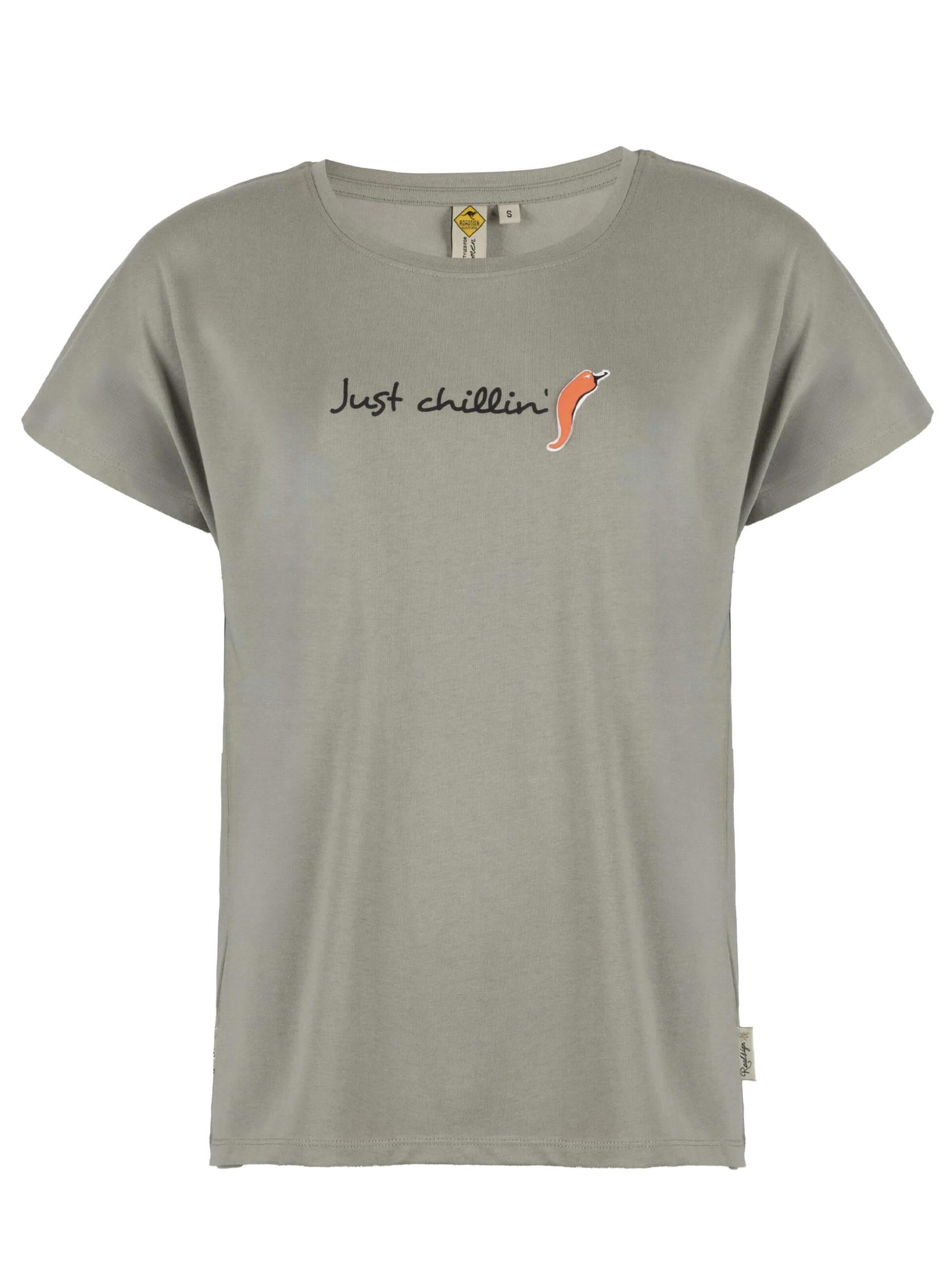 ROADSIGN australia Shirt 'T-Shirt Just Chillin mit Schriftzug, entspannter Schnitt, ideal für Freizeit und Homewear' in Grey: front