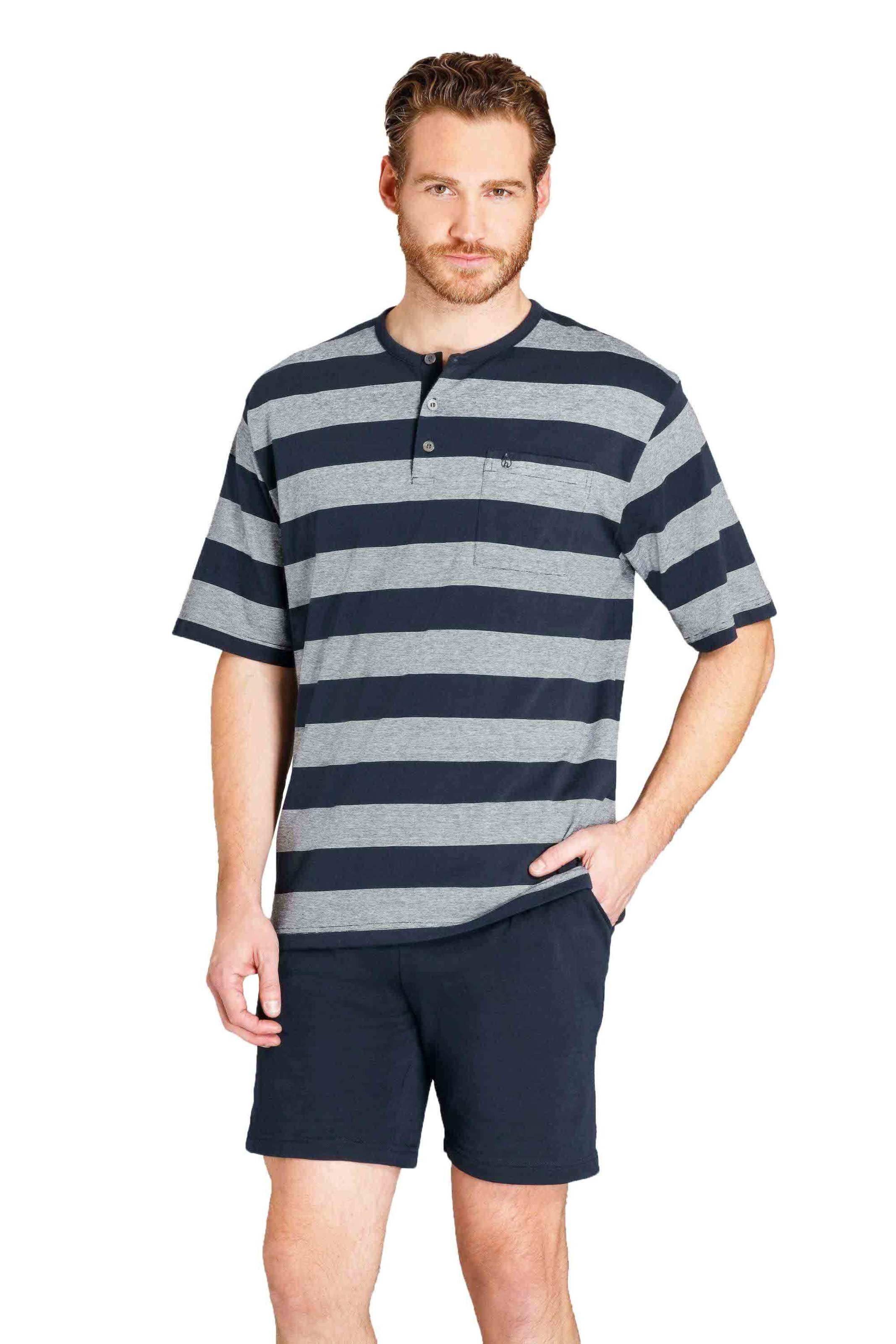 HAJO Pyjama kort in Blauw: voorkant