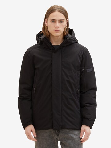 TOM TAILOR DENIM Weatherproof jacket in Black: front