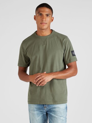 Tricou de la Calvin Klein Jeans pe verde: față