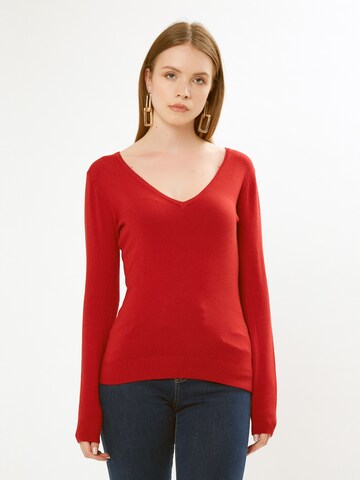 Influencer Pullover in Rot: predná strana