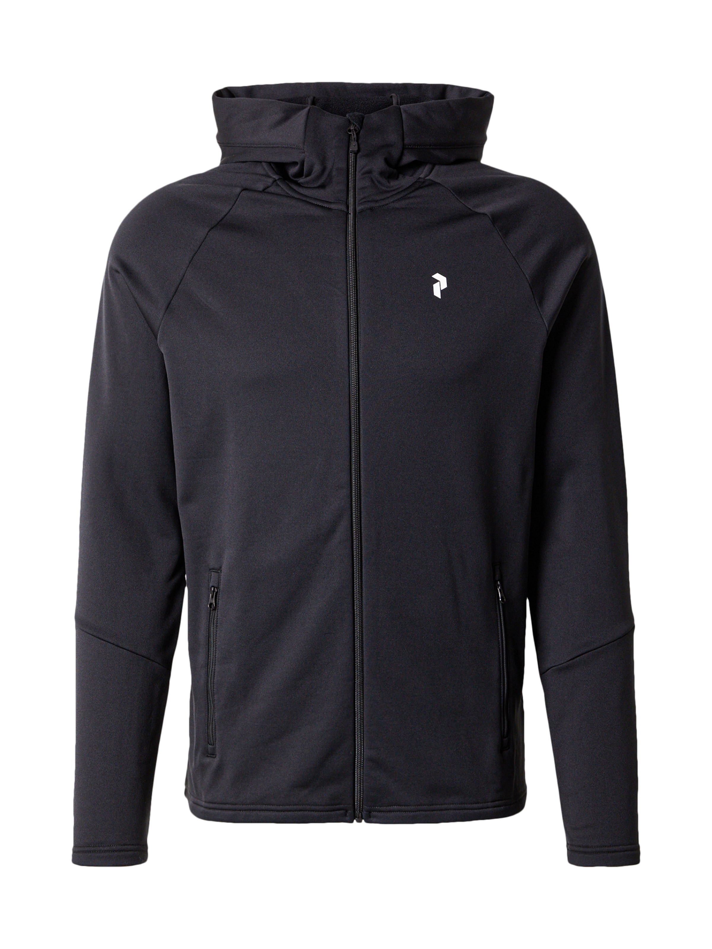 PEAK PERFORMANCE Αθλητική ζακέτα φούτερ 'Rider Essentials' σε μαύρο: μπροστά