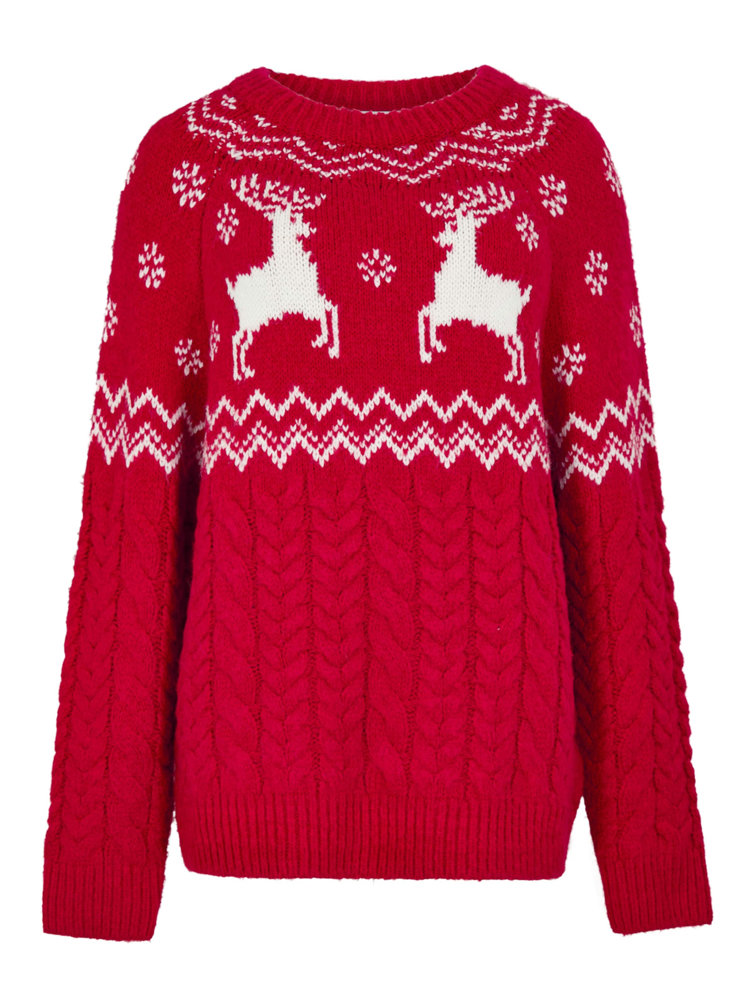Apricot Reindeer Chunky Cable Knit Jumper ' ' in rot, Produktansicht