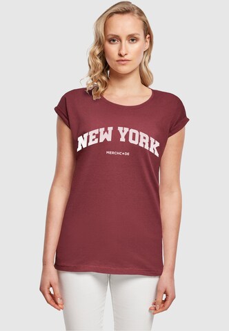 Merchcode Shirt 'New York' in Rood: voorkant