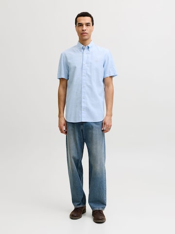 JACK & JONES Comfort fit Button Up Shirt in Blue
