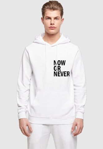 Sweat-shirt 'Now Or Never' Merchcode en blanc : devant