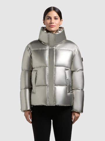 Veste d’hiver 'Rinja2 Shiny' khujo en argent : devant