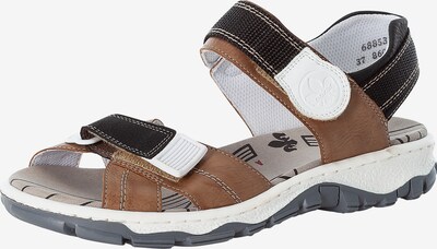 RIEKER Sandale in braun / schwarz / weiß, Produktansicht