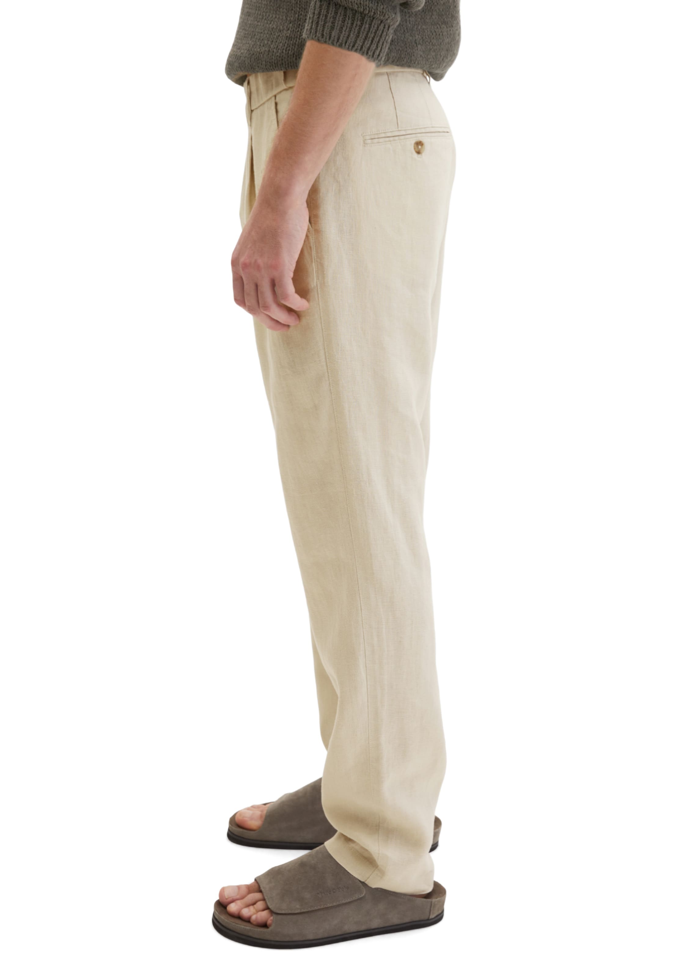 Marc O'Polo Tapered Pleat-front trousers 'Osby' in Beige