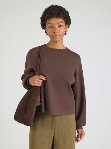 MSCH COPENHAGEN Oversized trui 'Mercy East' in Bruin: voorkant