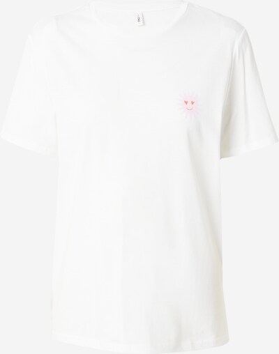 ONLY T-shirt 'LUCIA' en orange foncé / rose clair / blanc, Vue avec produit