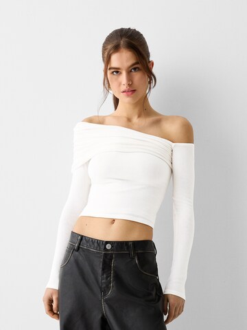 Bershka Shirt in White: front