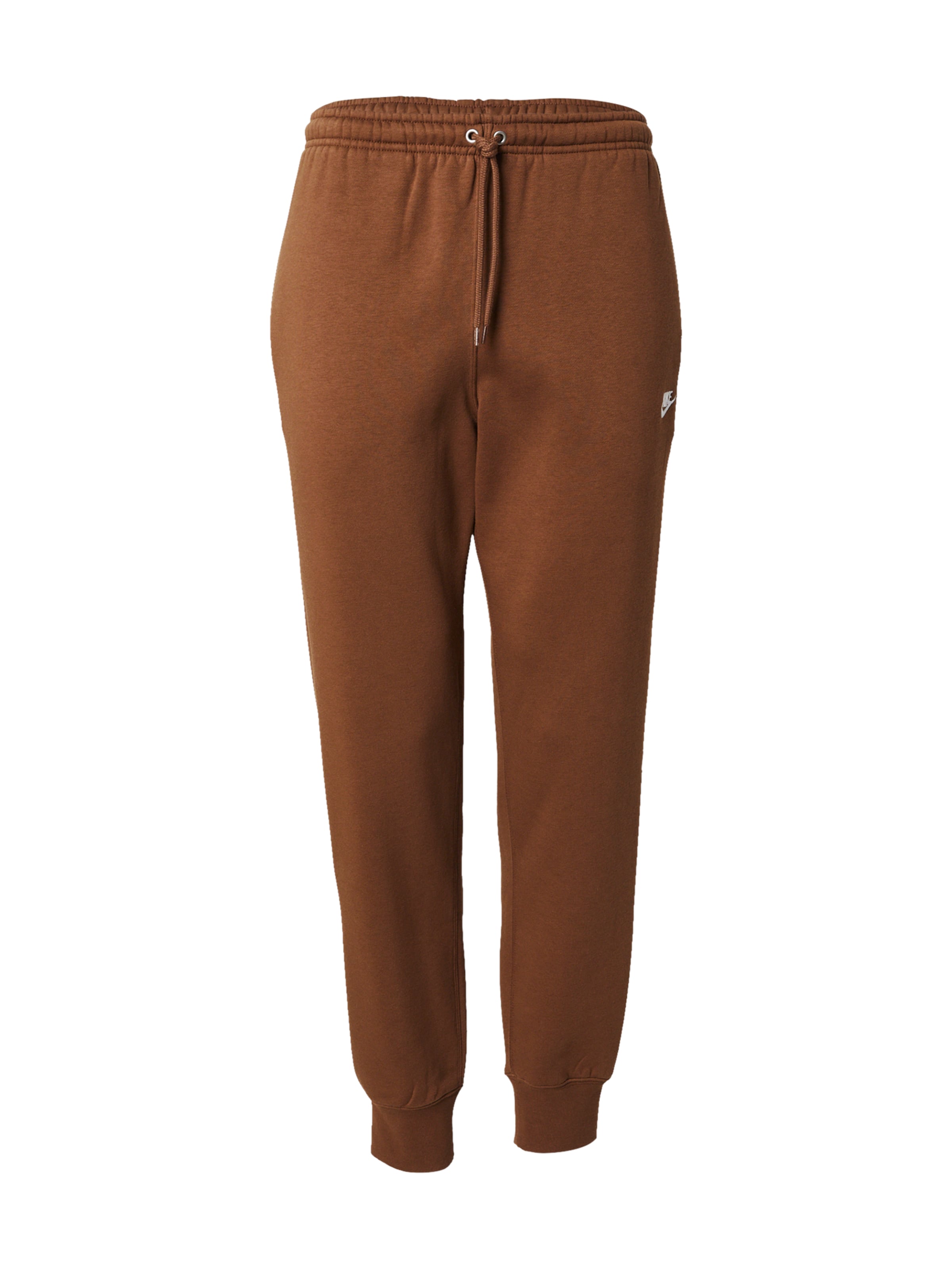 Nike Sportswear Zúžený Kalhoty 'CLUB' – hnědá: přední strana