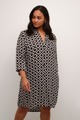 KAFFE CURVE Shirt dress in Beige: front