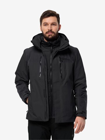 JACK WOLFSKIN Outdoorjacke 'JASPER' in Schwarz: predná strana