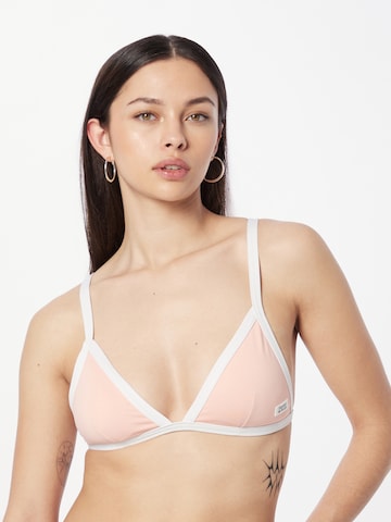 Tommy Jeans Triangle Bikini Top in Pink: front