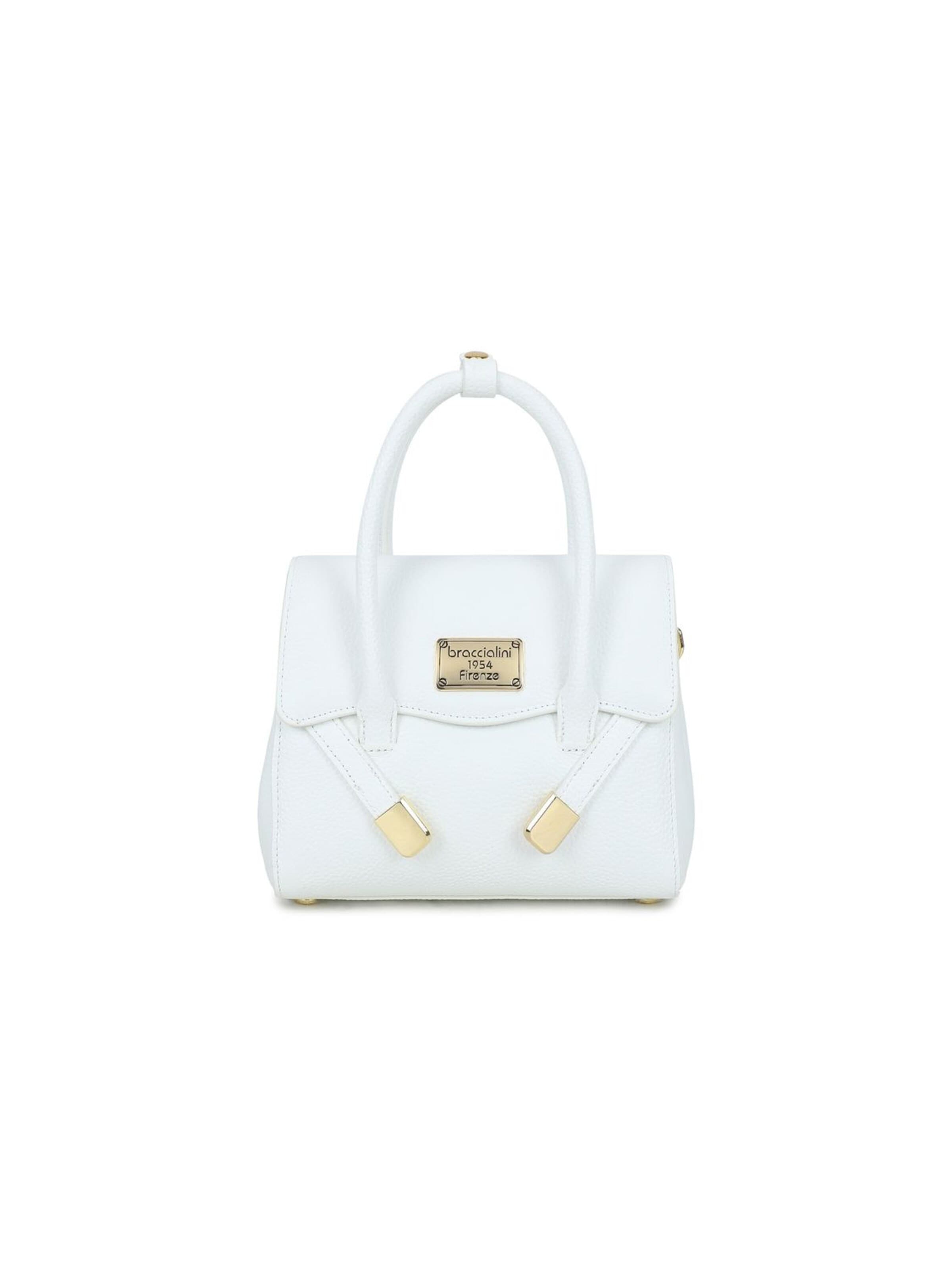 Borsa a mano 'Sara' di Braccialini in bianco: frontale