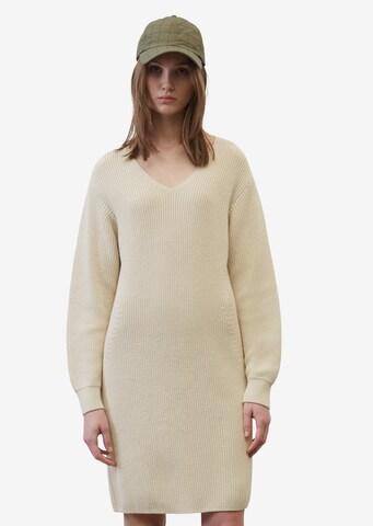 Marc O'Polo Knitted dress in Beige: front