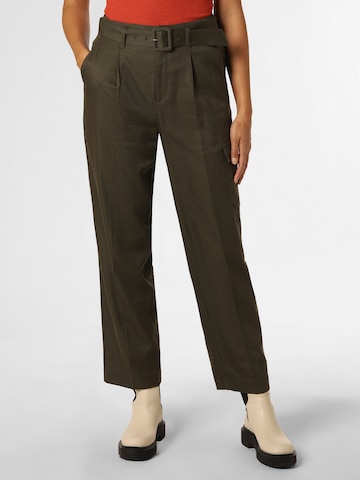 MOS MOSH Regular Pleated Pants in Green: front