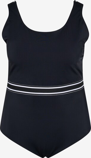 Costum de baie întreg 'SEMS' Swim by Zizzi pe negru / alb, Vizualizare produs