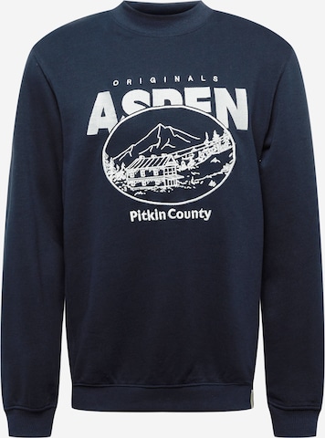 Sweat-shirt 'ASPEN' JACK & JONES en bleu : devant