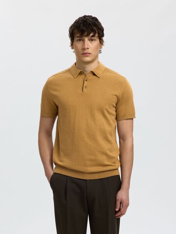 SELECTED Shirt 'SLHBerg' in Bruin: voorkant