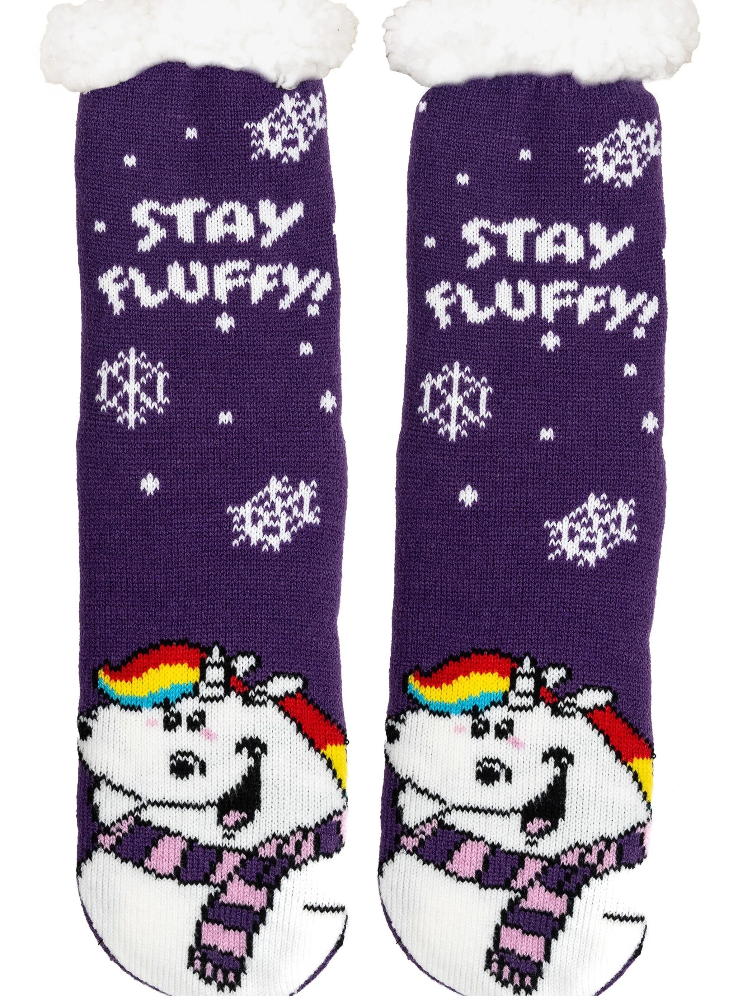 pummel & friends Socken 'Hüttensocken Pummeleinhorn Stay Fluffy'‌‌‌ in Lila