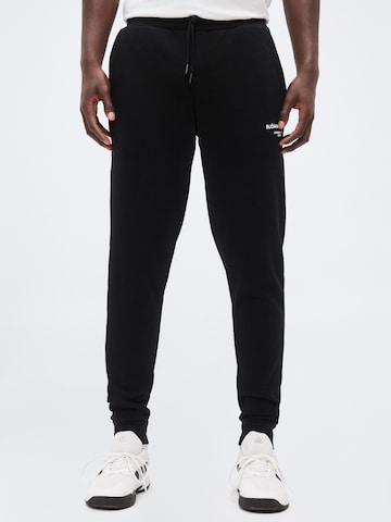 BJÖRN BORG - Tapered Calças de desporto 'ESSENTIAL 1' em preto: frente