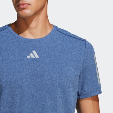 ADIDAS PERFORMANCE Functioneel shirt 'Own The Run Heather' in Blauw