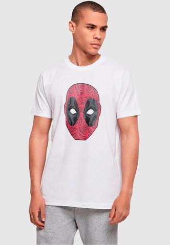 ABSOLUTE CULT Shirt 'Deadpool - Head Of Roses' in Wit: voorkant
