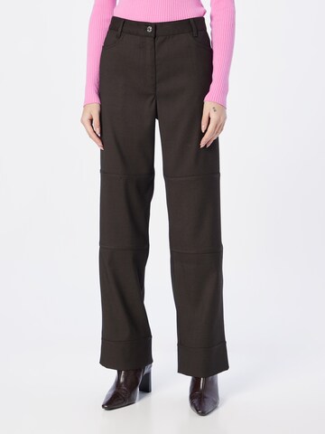 Wide Leg Pantalon Samsøe Samsøe en marron : devant