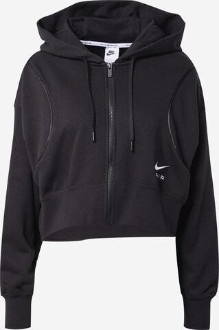 Nike Sportswear - Sudadera con cremallera en negro: frente