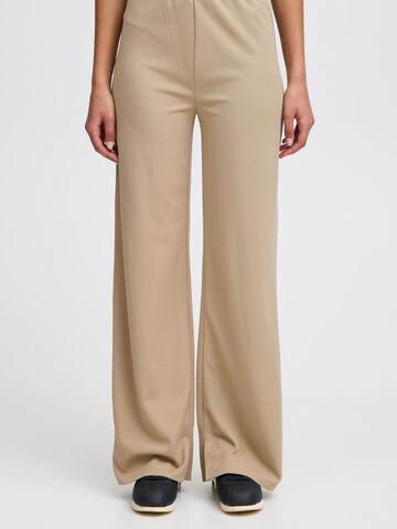 ICHI Wide leg Trousers 'IHKatine' in Brown: front