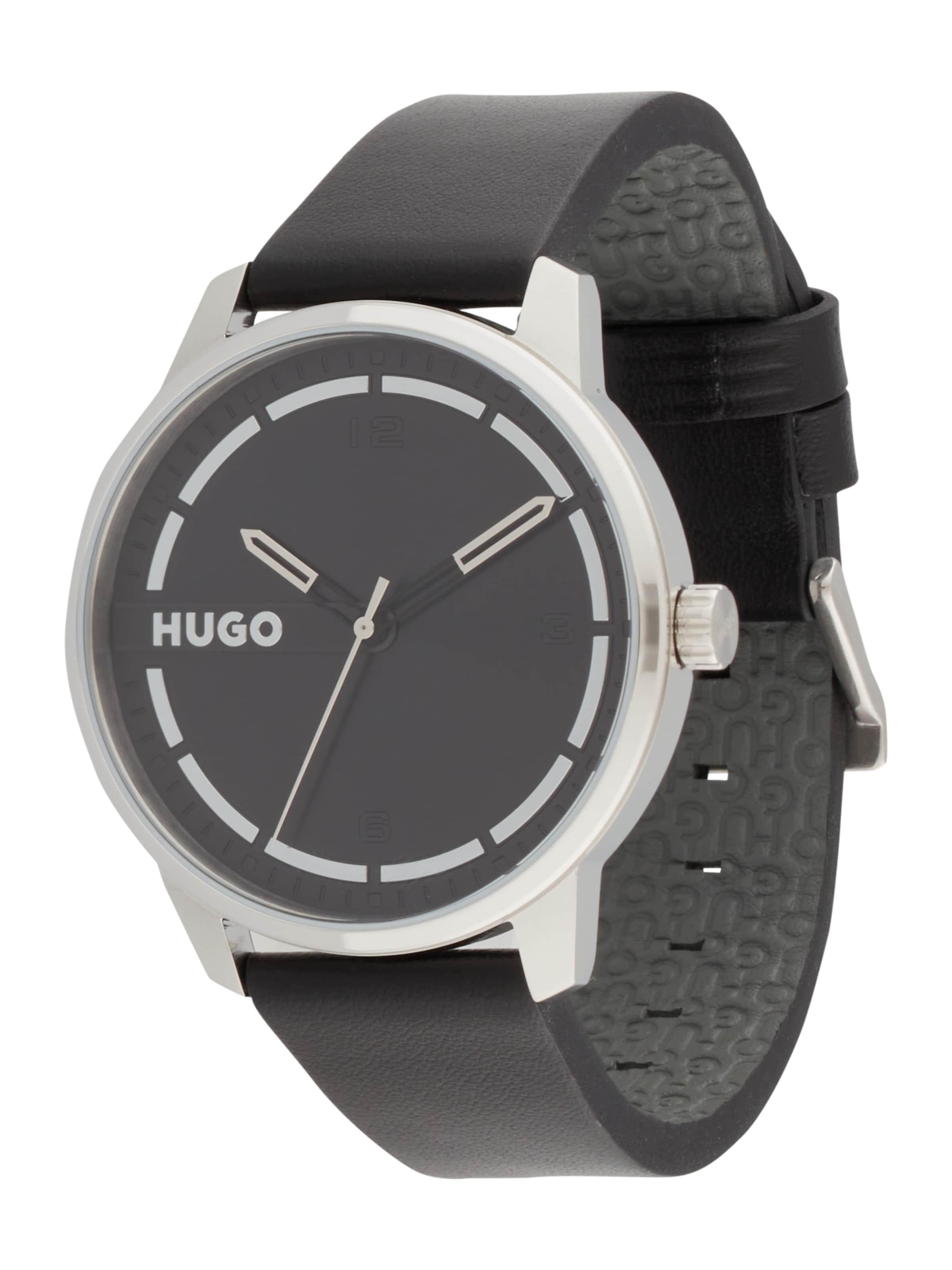 Montre à affichage analogique 'STAMP' HUGO en noir : devant