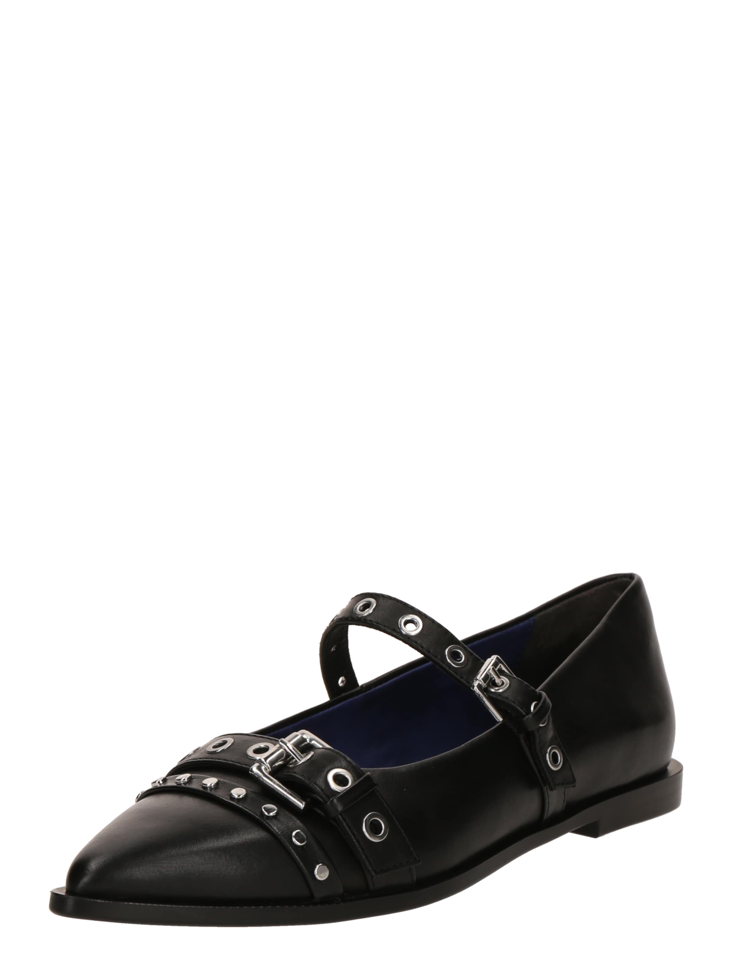 NEWD Ballet Flats with Strap in Black: front