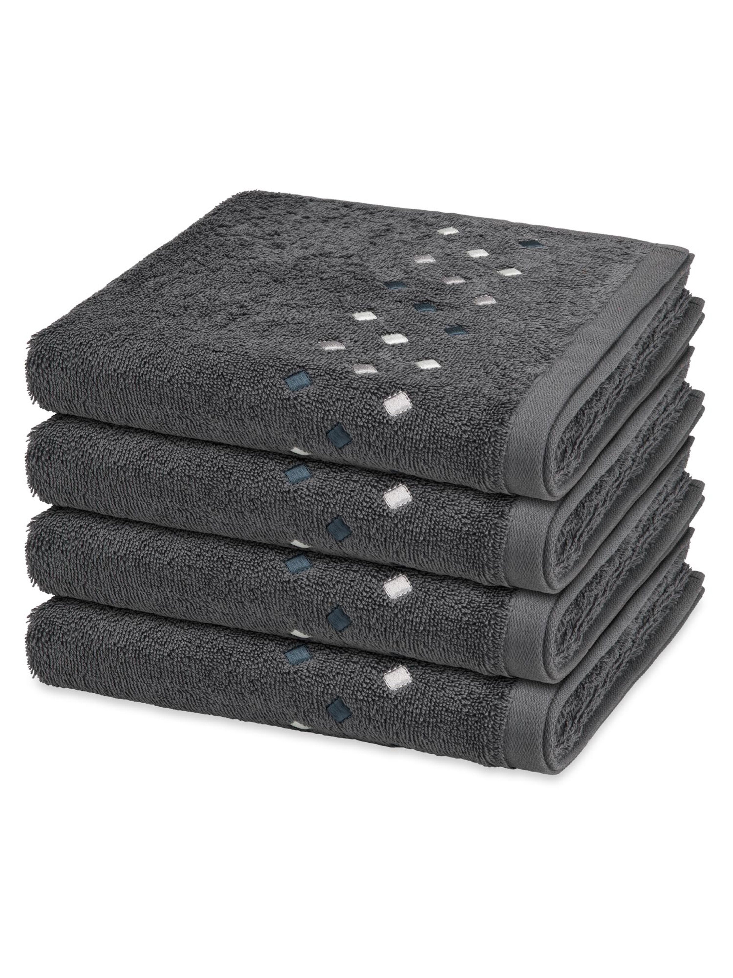 ROSS Towel 'Stoneline' in Grey: front