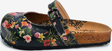 GobyKlompe 'Women shoes Goby-Calceo mules with flowers CAL2201' - crna boja: prednji dio