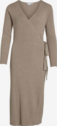 VILA Gebreide jurk in Beige: voorkant