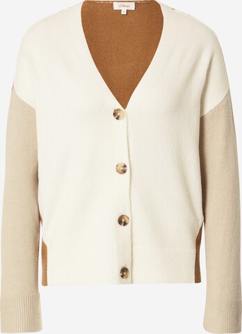 s.Oliver Gebreid vest in Beige: voorkant