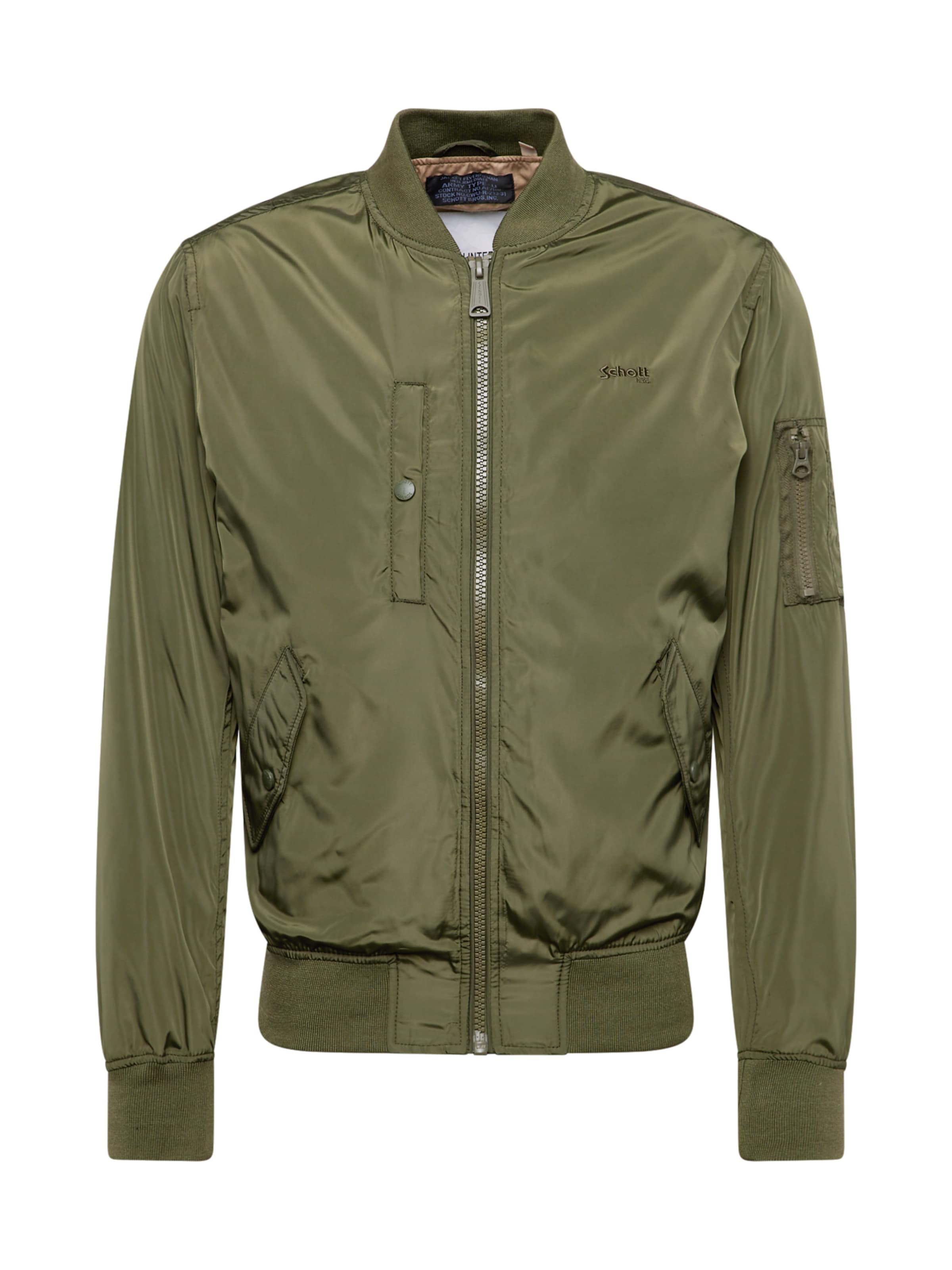 Giacca di mezza stagione di Schott NYC in verde: frontale