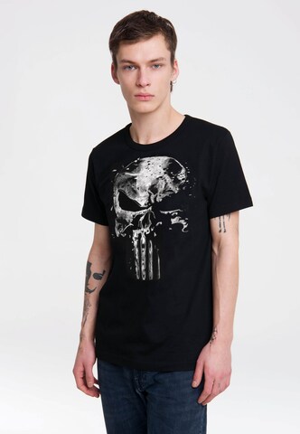 LOGOSHIRT T-Shirt Marvel - Punisher Mercury Skull in Schwarz: Vorderseite
