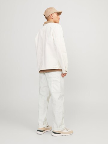 JACK & JONES Loosefit Cargobyxa 'JPSTEddie JJCarpenter' i vit