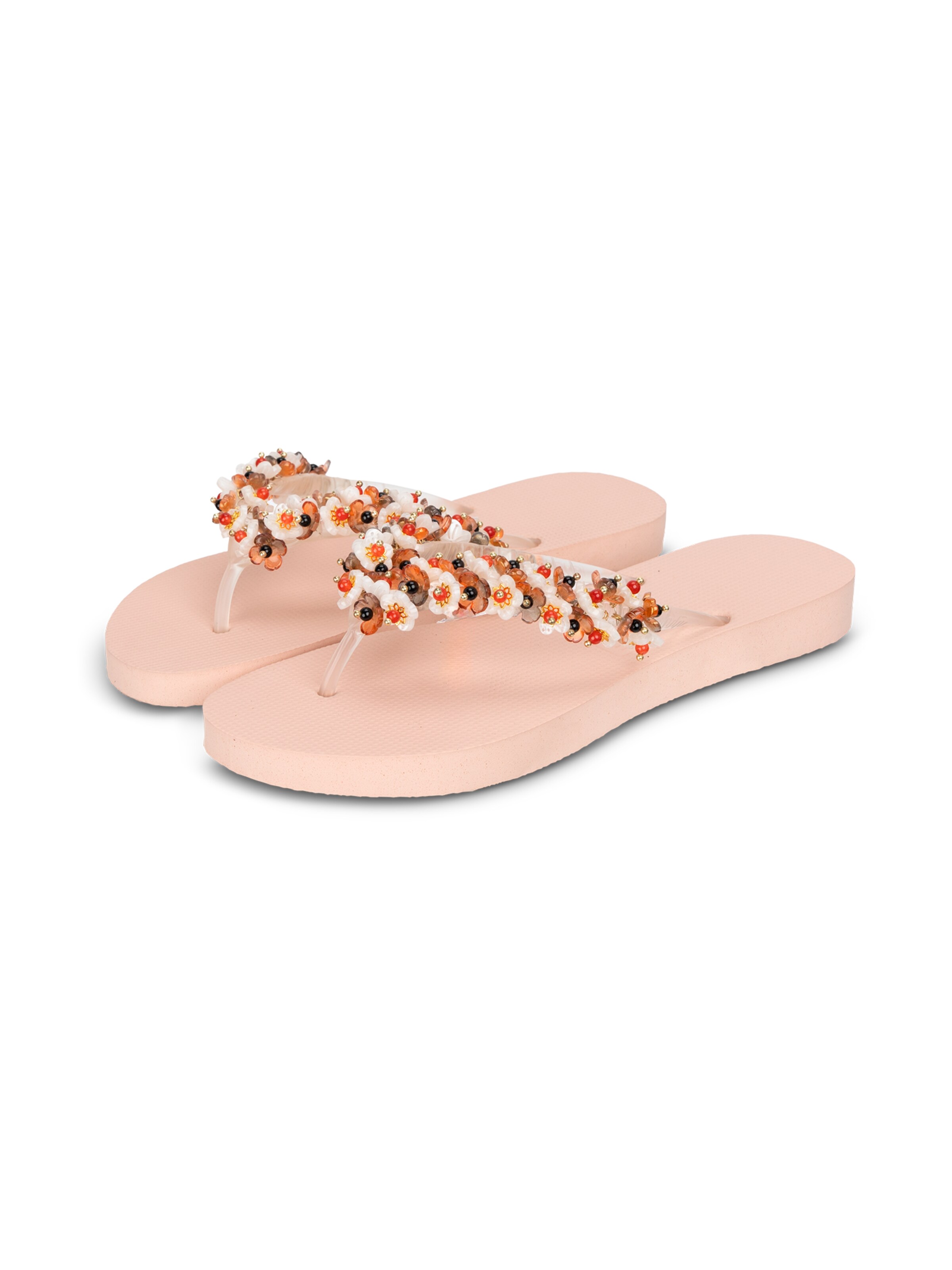 Uzurii Luxury Footwear T-Bar Sandals 'Tulum Bloom Coffee' in 37,5 in Sand, Item view