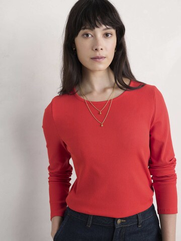Seasalt Cornwall Shirt 'Gorse Lane Rib' in Rood: voorkant