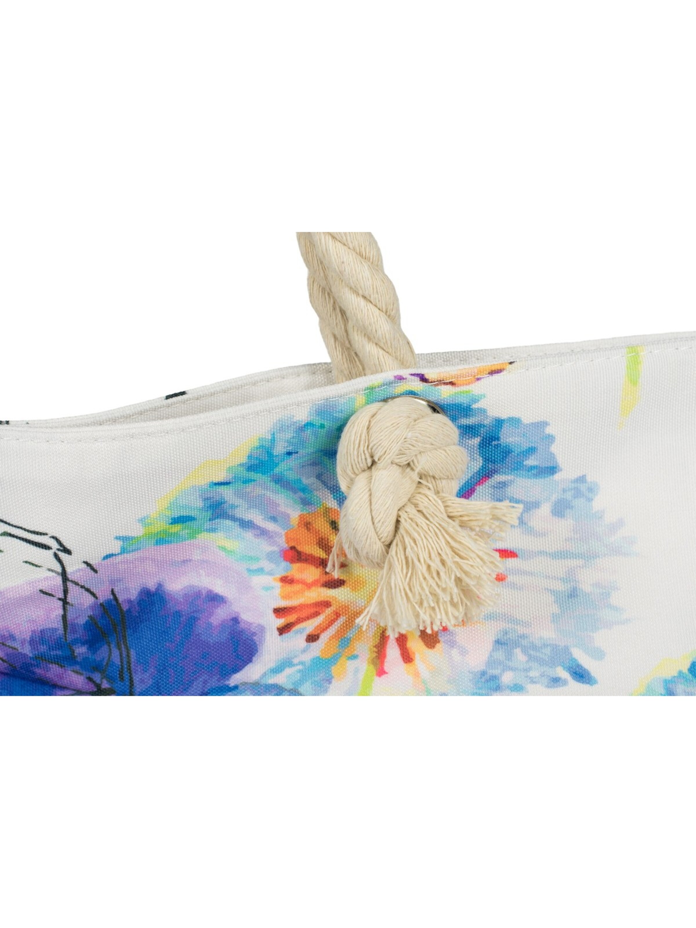 styleBREAKER Beach bag 'Strandtasche Veilchen Muster' in Purple