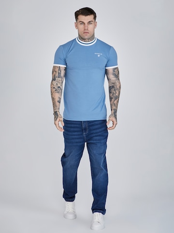 SikSilk Shirt 'Blau Ringer' in Blue