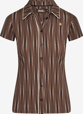 4funkyflavours Blouse '10 Minute High' in Brown: front