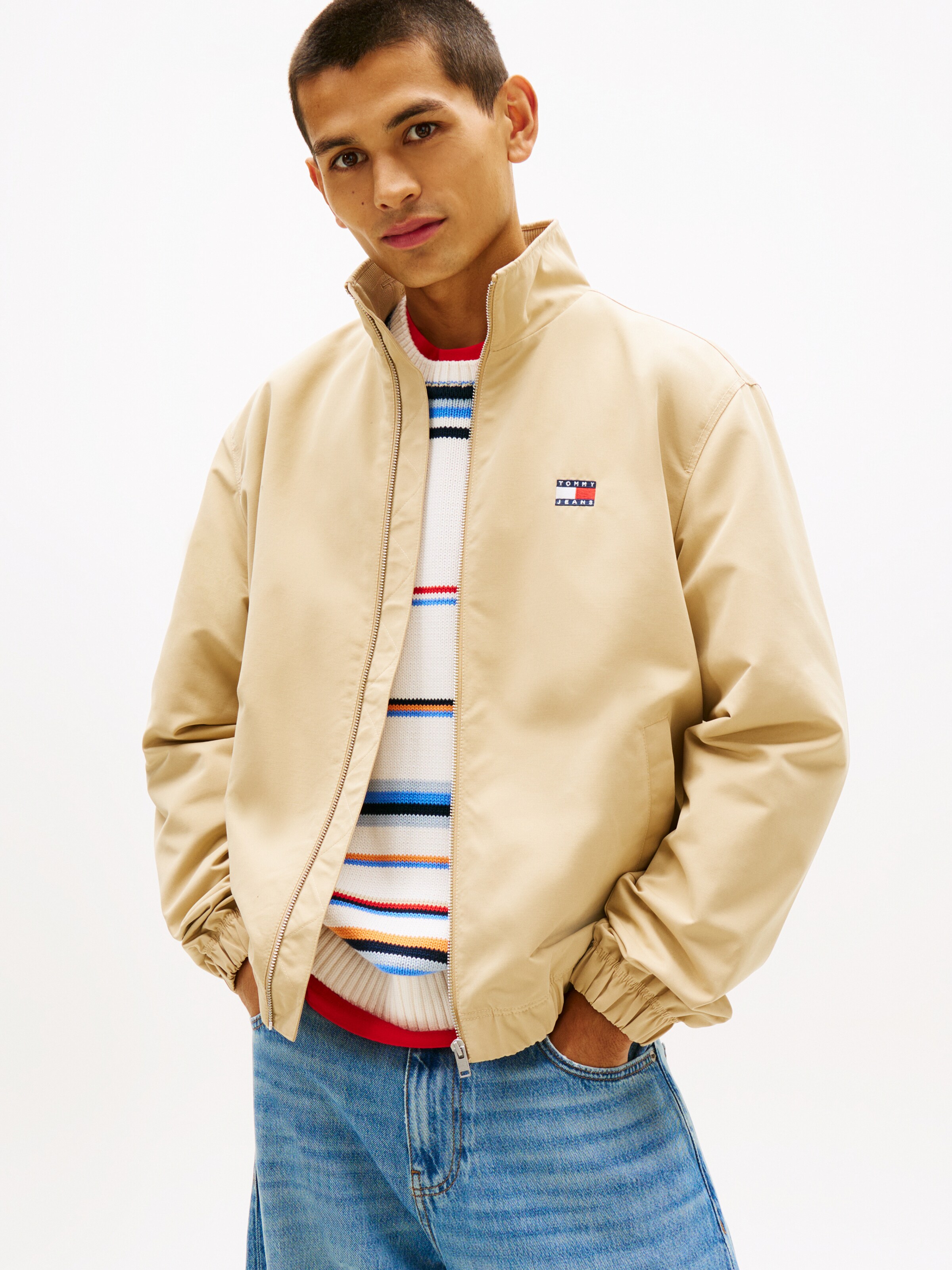 Veste mi-saison Tommy Jeans en marron : devant