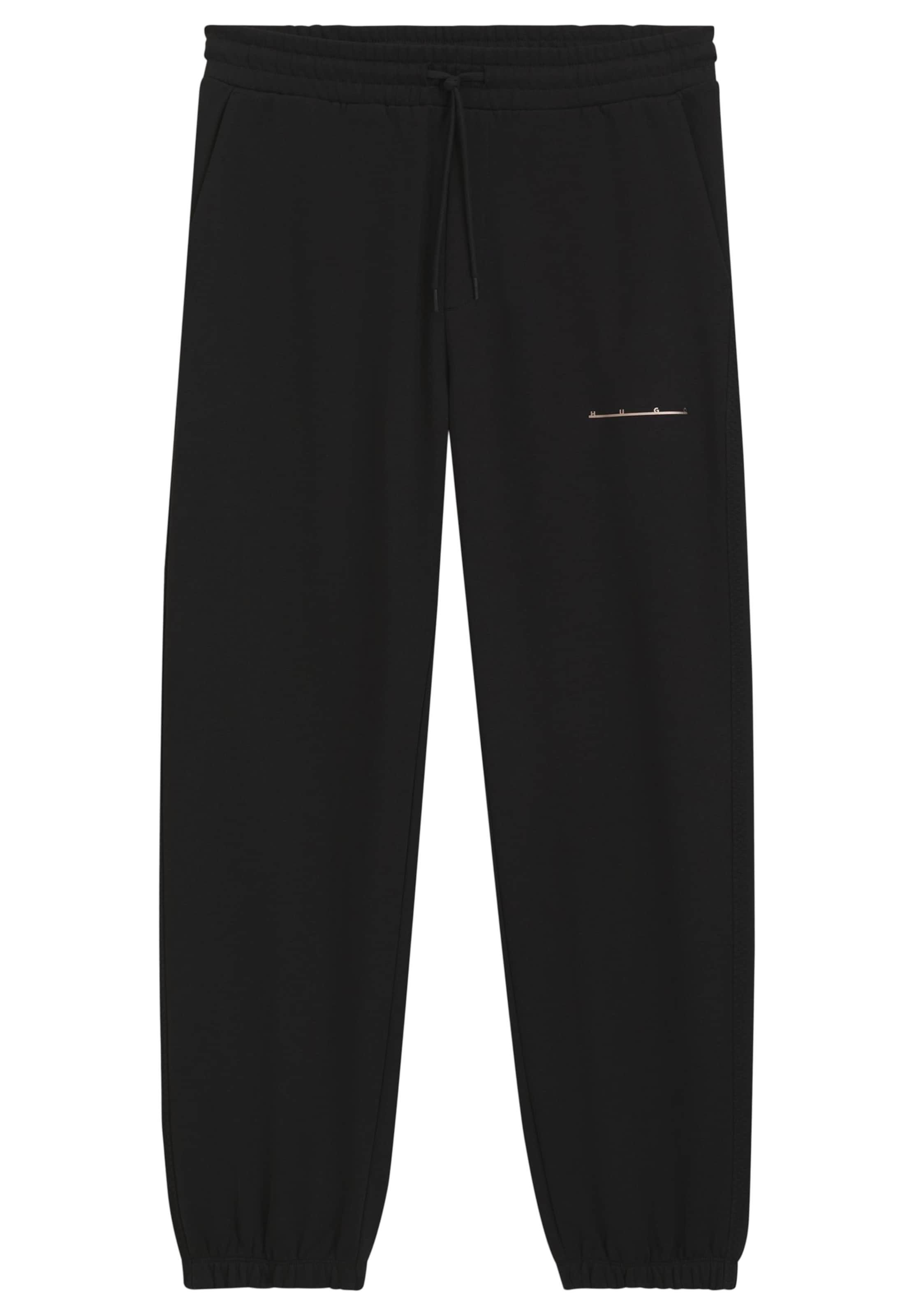 HUGO Loosefit Hose in Schwarz: Vorderseite